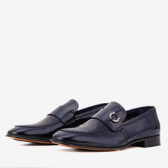 The Blackwell Navy Patent Bit Loafer Shoe