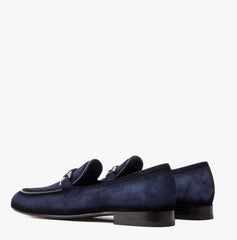 The Brooks Navy Suede Bit Loafer Shoe