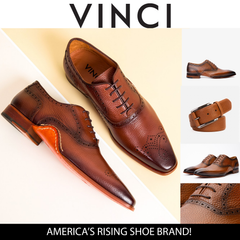 The Draco Handmade Tan Semi Brogue Oxford Shoe