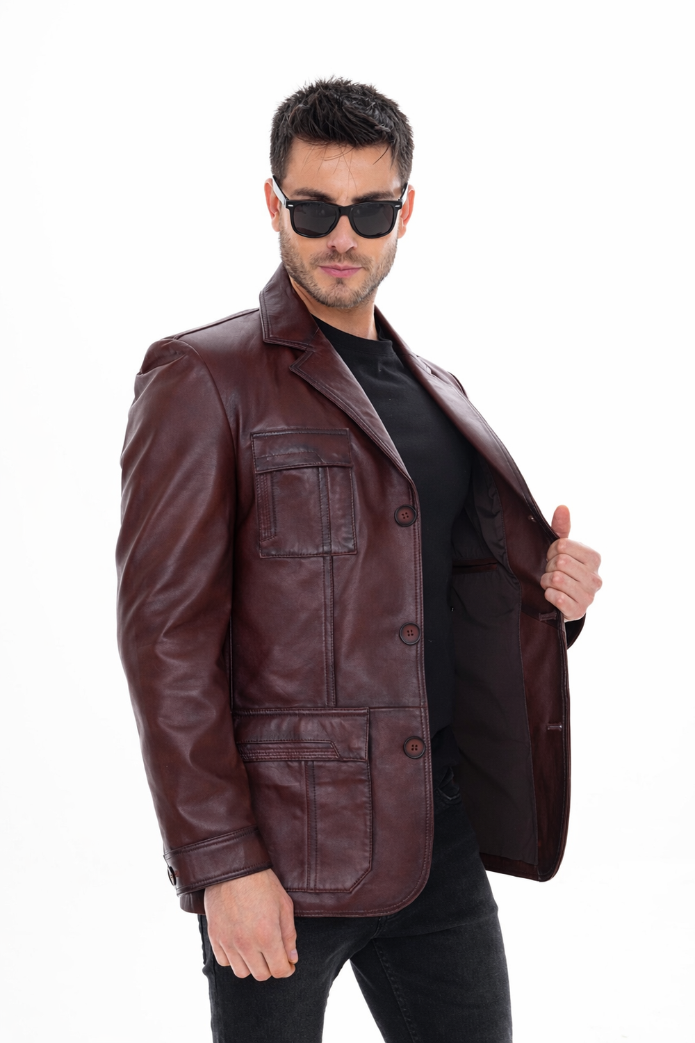 The Ravenna Burgundy Leather Jacket