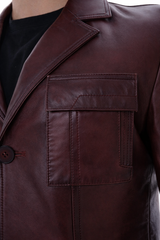 The Ravenna Burgundy Leather Jacket