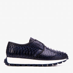 The Obsidian Navy Python Leather Sneaker