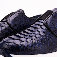 The Obsidian Navy Python Leather Sneaker