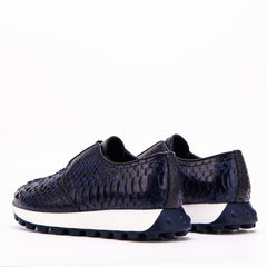 The Obsidian Navy Python Leather Sneaker