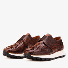The Obsidian Tan Python Leather Sneaker