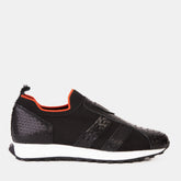 The Aslan Black Knitted Leather Sneaker