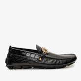 The Pisa Black Leather Bit Drive Loafer Shoe