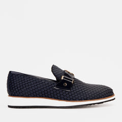 The Legacy Navy Blue Leather Casual Loafer Shoe