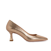 The Brunello Gold Leather Pump Shoe