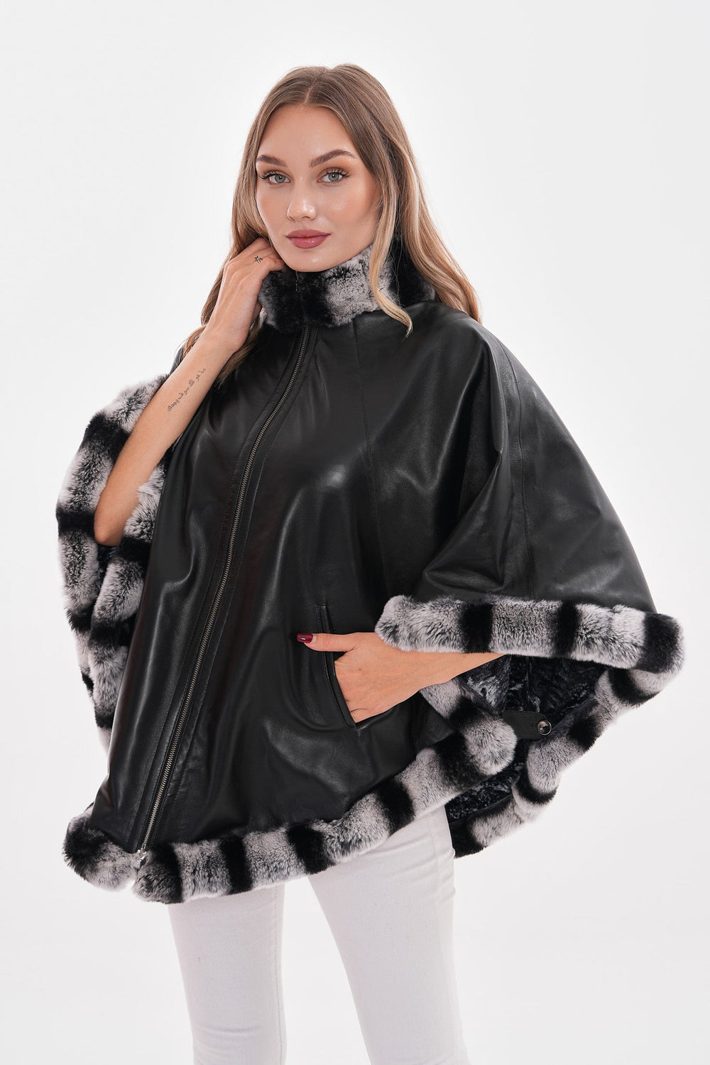 The Glacier Black Reversible Leather Jacket