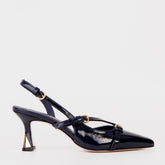 The Atlantic Navy Blue Leather Slingback Sandal