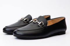 Luanda Black Leather Flat Shoe
