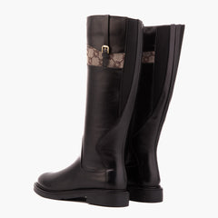 The Bellina Black Leather Women’s Knee-High Boot