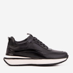 The Modena Black Leather Sneaker