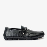 The Bologna Black Leather Bit Drive Loafer Shoe
