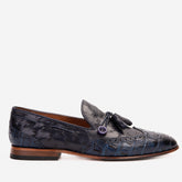 The Istanbul Navy Blue Leather Tassel Loafer Shoe
