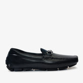 Pavia Black Leather Bit Drive Loafer Shoe