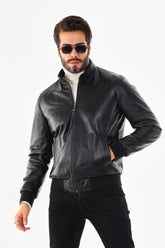 Monza Vintage Black Lambskin Leather Jacket