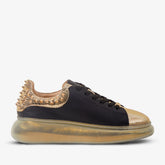 The Venezia Gold Black Leather Sneaker