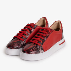 The Burano Red Leather Sneaker