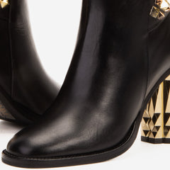 The Gladiator Black Leather Knee High Boot