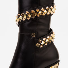 The Gladiator Black Leather Knee High Boot