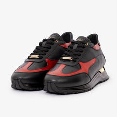 The Arda Black Red Leather Sneaker
