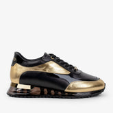 The Arda Black Gold Leather Sneaker
