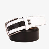 The Neiva Black\/White Leather Belt