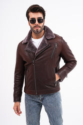 The Cortina Brown Shearling Leather Jacket