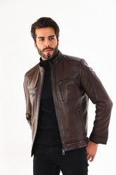 The Rossi Dark Brown Leather Jacket