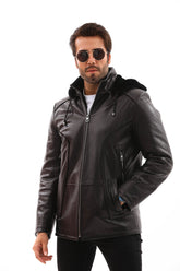 The Bergamo Black Shearling Leather Jacket