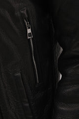 The Bergamo Black Shearling Leather Jacket