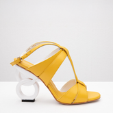 The Duffryn Yellow T-Strap Leather Sandal