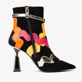 The Tario Black Suede Leather Ankle Boot