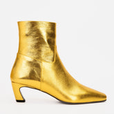 The Golden Glow Gold Leather Kitten Heel Boot