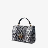 The Venezia Black White Leather Handbag