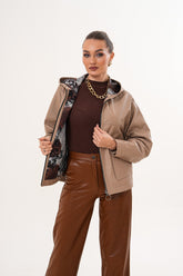 The Calyra Reversible Leather Jacket – Taupe