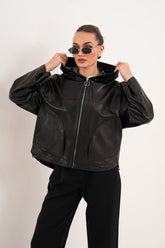 The Calyra Reversible Leather Jacket – Black