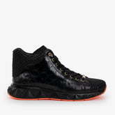 The Caesars Black Leather High-Top Sneaker