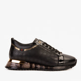 The Cenova Black Gold Leather Sneaker