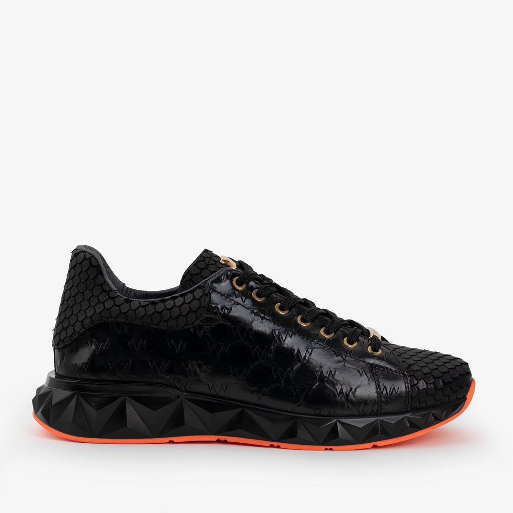 The Caesars Black Leather Sneaker