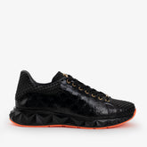The Caesars Black Leather Sneaker