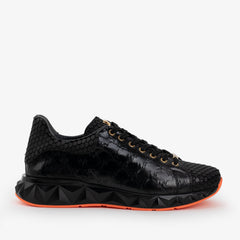 The Caesars Black Leather Sneaker