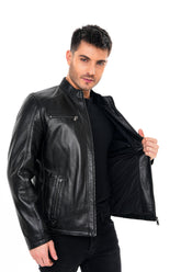 The Falcon Black Smooth Leather Jacket