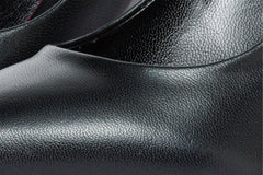 The Ege Black Leather Pump Fuchsia Sole Shoe
