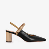 The Pompei Black Leather Slingback Sandal