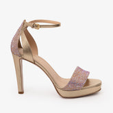The Mars Platform Heel Gold Leather Women's Sandal