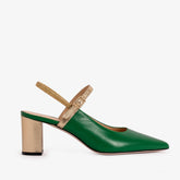 The Pompei Green Leather Slingback Sandal