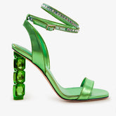 The Torola Green Stony Heel Leather Sandal Final Sale!